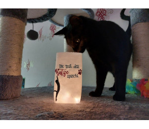 Stickdatei - Spruch "Die/Der mit der Katze spricht"